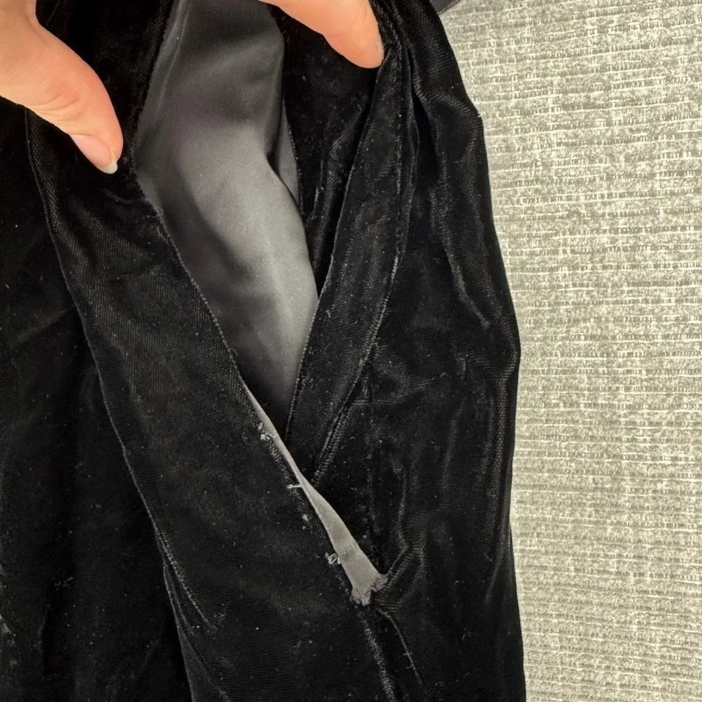 Vintage Sadie I Magnin Velvet Kaftan Robe Dress Women XL Embroidered‎ Boho Goth